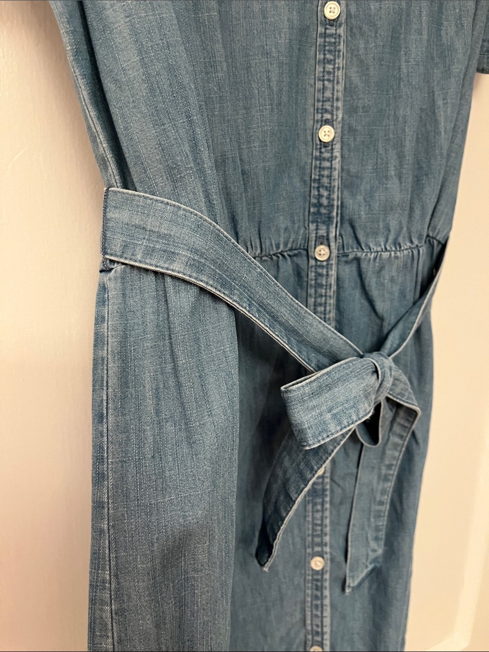 J. Crew Chambray Shirt Dress with Tie Waist - Picture 5 of 8